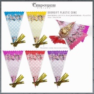 100PCS- TRIANGLE CONE PLASTIC BAG / CANDY COOKIES BAG / CONE BAG / SEGI BERKAWAT GOODIES BAG /GOPP16