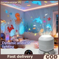 BL 360 Rotating LED Ocean Projector Night Light USB Charging Dynamic Lamp with Color Effects for Bed