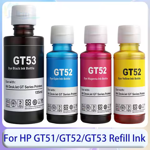 GT51 GT52 GT53 GT5810 GT5820 Refill Ink Dye ink For HP Smart Tank 450 455 500 510 515 519 530 559 61