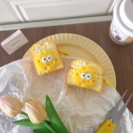 For GOOJODOQ J201 J206 Earphone Case Cute faux cheese toast