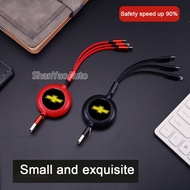 SG5 Car Phone Data Cable Auto Logo Retractable USB Data Cable Three-in-one Multi-head Data Cable for