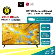 (FREE Doorstep &amp; Install KL &amp; SGR) LG 43"/50"/55"/65" Inch UQ7550 Series 4K Smart UHD TV with AI ThinQ® 电视机 Television