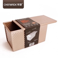 [Ready Stock Malaysia]CHEFMADE 450g Toast Corrugated Bread tin Loaf Pan with Lid Non-Stick Toast with Cover WK9054C