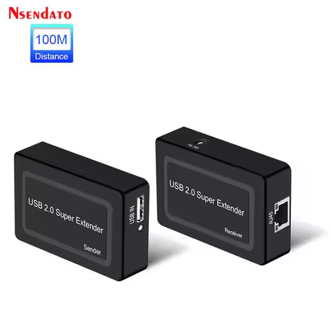 2 Port USB 2.0 Extender 100M Over Cat5e/6 USB To RJ45 Ethernet Cable Adapter for Camera Mouse Keyboa