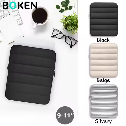 9 11Inch Puffy Tablet Sleeve Case Soft Quilted Protective Sleeve for iPad Air/Mini/Pro, Tablet Sleev