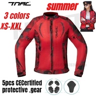 TNAC Women Motorcycle Jacket Summer Mesh Breathable Riding Jacket Motocross Protective Gear
