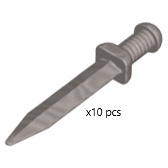 LEGO. PART 18034 X 10 PCS GLADIUS SHORT SWORD FLAT SILVER COLOR NEW 10305 CASTLE 31120 ARMY KNIGHT