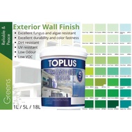 (1L)TOPLUS WEATHER PLUS EXTERIOR WALL PAINT -GREEN SERIES