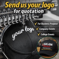 Custom Cap Embroidery Sulam Custom company Logo Cap men Topi Customised logo Baseball cap Company Lo
