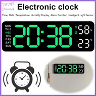 Digital Alarm Clock Electronic Wall Clock Large Number Display USB Charging Temperature/Date Multifu