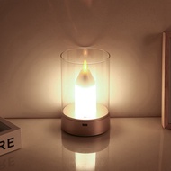 (QAPE) USB Candle Light Rechargeable Flameless Electric LED Candle Dancing Moving Candles Light Home