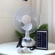 [in stock] Southeast Asian Hot 12Inch Light bulb lighting solar fan Rechargeable Table Fan Emergency