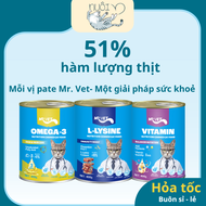 [Hỏa tốc] Lon 400g - Pate Cho Mèo Mr.Vet Thức Ăn Ướt Bổ Sung Omega 3 Vitamin L-Lysine Tăng Đề Kháng