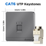 AMPCOM Keystone Jack Gói 86Mm Tấm Mặt Với CAT6 1Gbps UTP Keystone Jack Không Có Cú Đấm Xuống Công Cụ