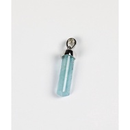 Aquamarine silver pendant AAAA 6mm x 19mm