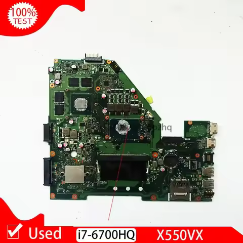 Used X550VX Laptop Motherboard For Asus K550VX X550VQ FH5900V Mainboard REV 2.0 GTX950M 8GB RAM I7-6