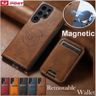 Magnetic Removable Case For Samsung S23 S22 Ultra Plus Note20 Ultra  Luxury 2 in 1 Stand Leather Car