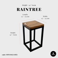 COT416. Chengal Emas or Raintree Solid Wood Wooden Pedestal / Plant Stool / Side Table / Garden Stoo