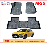 MG5: Thảm lót sàn & rối MAXXCAR nhựa TPE NGUYÊN SINH đúc 5D cho xe MG5 2020+ tràn viền + Rối xám log