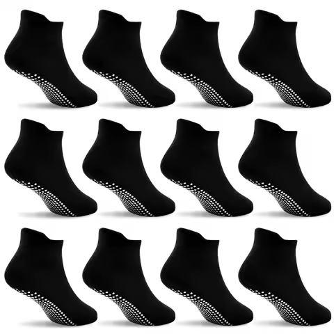 Non Slip Toddler Baby Socks 12 Pairs Anti Skid Ankle Socks for Girls Boys Grips Sock for 0-7 Years C