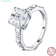 Real All Moissanite Ring With GRA Certificate 3CT Princess Cut Vvs1 D Color Diamonds 18K White Gold 