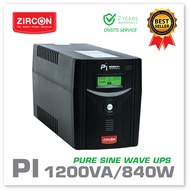 ส่งฟรี! PI 1200VA/840W UPS ZIRCON เครื่องสำรองไฟ เพียวซายน์เวฟ สำหรับคอมทุกชนิด/PSU80+/สินค้าใหม่มือ