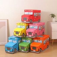 Cartoon school bus Storage Box Chair Kids Stool Ottoman Foldable Storage Box Storage Bus Children