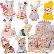 Sylvanian Families Baby Cake Party Series Blind Bag Latte Cat Baby Doll House Accessories Toys