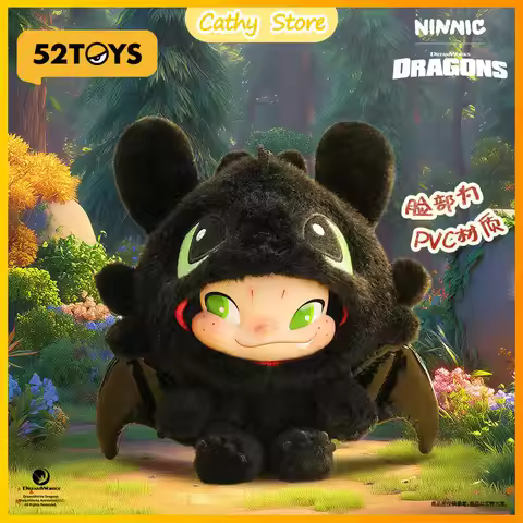 Genuine 52toys How To Train Your Dragon Toothless Series Ninnic Plush Vinyl Pendant Bag Anime Periph
