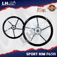 SPORT RIM FG511 CUSTOM HUB YAMAHA Y15 Y16 Y16 ABS COMBO SET BLACK