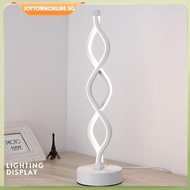 [joytownonline.sg] 4Types Acrylic Modern Nordic Spiral Wave Shape Curve Design Indoor Table Lamp Home Bedroom Hotel Bedside Decoration White Light/Warm Light
