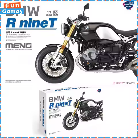 MENG 1/9 BMW R Ninet Motorcycle Model MT-003S Pre Colored Version Assemble Motorcycle Room Ornament 