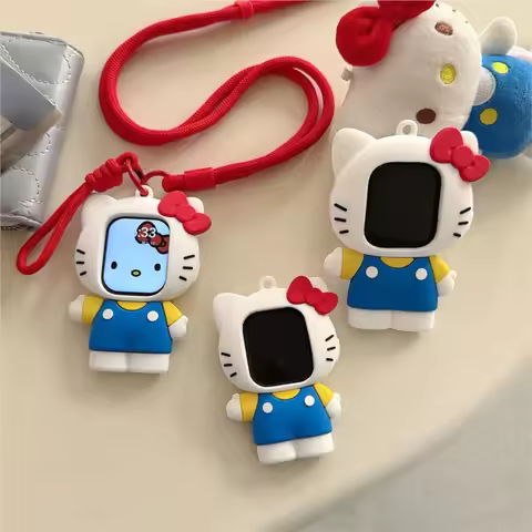 3D Cartoon Holle Kitty Lanyard Case for Apple Watch Sport 1/2/3/4/5/6/7/8/9st Gen S10 S11 Ultra SE 3