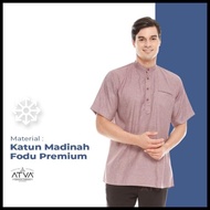 Baju Koko Kurta Pria Muslim Lengan Pendek Modern Katun Jumbo Premium