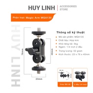 Ballhead gắn tripod hợp kim nhôm xoay 360 độ tiện lợi màu đen phối đỏ AHL175 tải 2kg