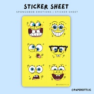 Spongebob Emotions Sticker Sheet | Waterproof Vinyl Sticker | paperotti.ig