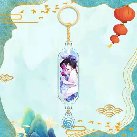 Anime Keychain Aino Neuvillette Lauma Flins Ineffa Key Chain Accessories Cute Bag Pendant Key Ring F