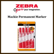 ZEBRA Permanent Marker Hi-Marker Red 5-Pack