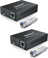 A Pair of Gigabit Single-Mode LC Fiber to Ethernet Media Converter (SFP LX Modules Included),1.25G F