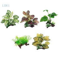 LIDU1 Aquarium Decor Driftwood Twigs Plastic  Underwater Aquatic Hide Leaves Ornaments for Fish for 
