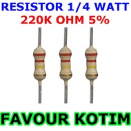 220K OHM RESISTOR 1/4 WATT 5% R 1/4 W 0.25W 5 PERCENT FVKOTIM