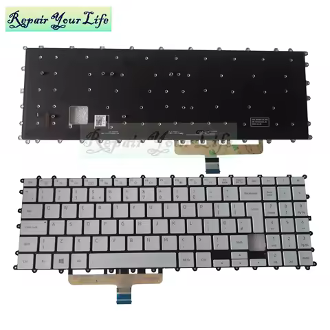 UK KR Backlight Keyboard For Samsung Galaxy Book Flex NP950XCJ-X01 15.6 GB British Korean Silver Key