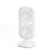 ZUZG  Dual Head Small Tower Fan Oscillating Fan Portable USB Desk Fan with 270° Tilt 3 Speeds Strong