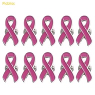 Picbliss Pack of 10pcs Pink Ribbon Lapel Pin Breast Cancers Research and Awareness Brooches Set Coat
