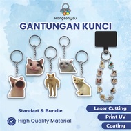 GANTUNGAN Keychain Acrylic Keychain/ CAT MEME SILLY CAT MEME/ CAT MEME Acrylic Keychain CuteKeychain