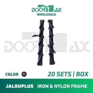 DOORMAX WHOLESALE Jalouplus Iron Powder Coated Steel Nylon Jalousie Window Frame 20 SETS