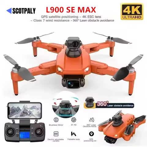 L900 Pro SE MAX GPS Drone 4K Professional Dual HD Camera 5G WIFI FPV 360° Obstacle Avoidance Brushle