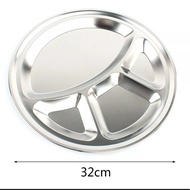 (GSF) 32cm Stainless Steel Plate Compartment Divided Roti Canai Food Serving Tray