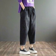 3 SIZES 45-70KG CUSTOMIZED HEIGHT] SUPER STRETCH UNISEX BAGGY JEANS 156 SOFT ELECTRIC WAIST 92CM LON