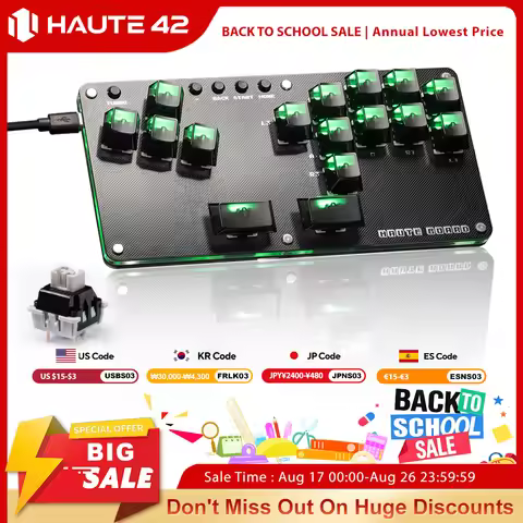 Haute42 Fightstick Hitbox Leverless Controller Mini Stickless Arcade Stick For PC /Ps3/ Ps4 /Switch 